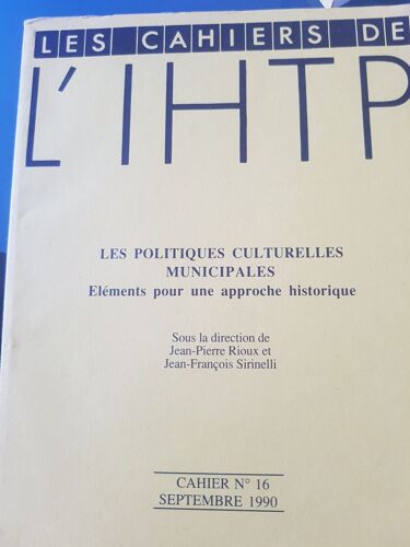 Les Cahiers De L'ihtp Cahier N?16 Sep