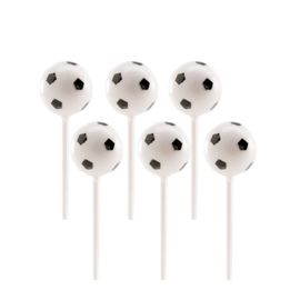 6 Ballons De Foot En Plastique Sur Pic 2,3 Cm