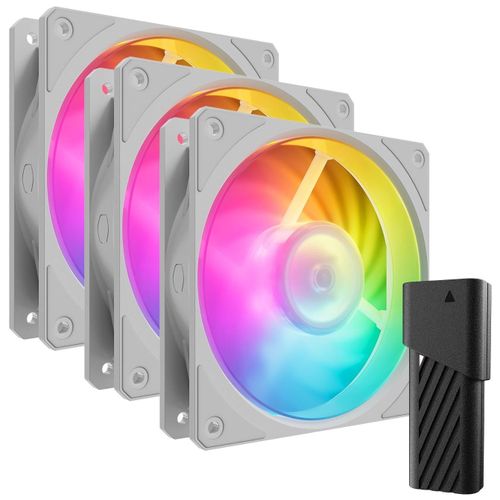 Cooler Master MFZ-M2DW-243P2-R1 système de refroidissement d'ordinateur Boitier PC Refroidisseur d'air 12 cm Blanc 3 pièce(s)