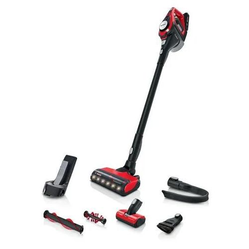 Bosch Serie 8 BBS8214PET aspirateur balai et balai électrique Aspirateur-balai 2 en 1 Batterie Sec Sans sac 0,4 L Noir, Rouge 4 Ah