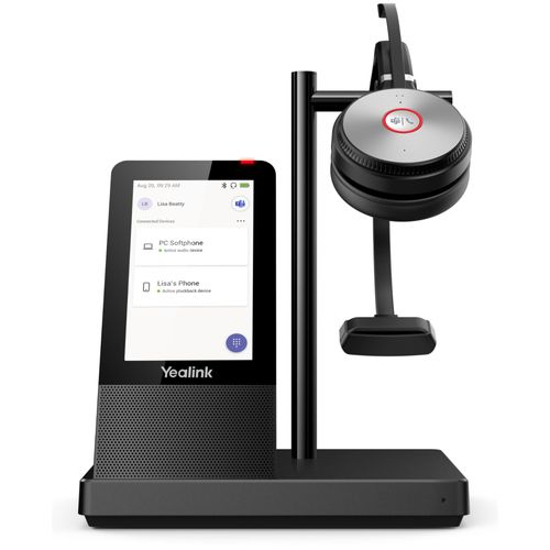 Yealink WH66 Mono Teams Systèmes de conférences audio personnelle Sans fil Arceau Bureau/Centre d'appels USB Type-A Bluetooth Socle de chargement Noir