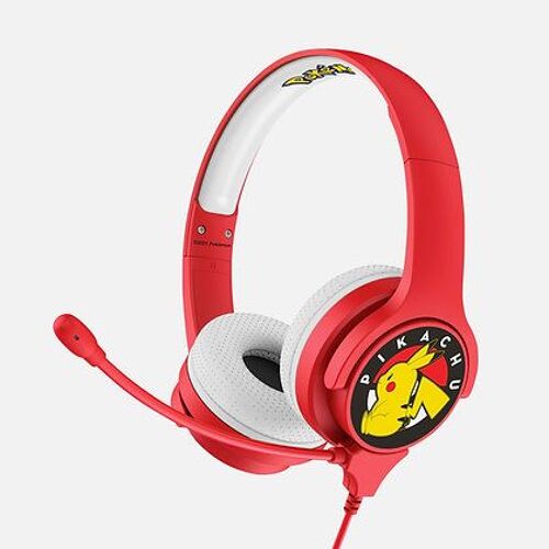 OTL Technologies Pokémon Pikachu Casques Avec fil Arceau Gaming Rouge, Blanc