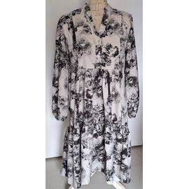 Robe Fluide À Manches Longues Bicolore