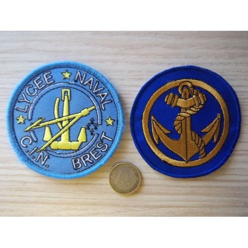 Lot Écussons Militaire École Brest Marine Insigne Tissu