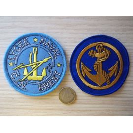 Lot Écussons Militaire École Brest Marine Insigne Tissu