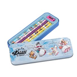 Plumier métal Diddl avec 6 crayons de couleur