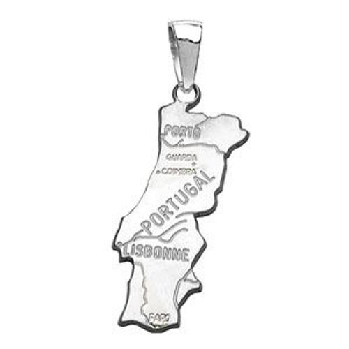 Pendentif Portugal En Argent Rhodié - Grand Modèle