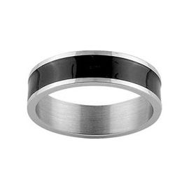 Bague Acier Rectangulaire Noir