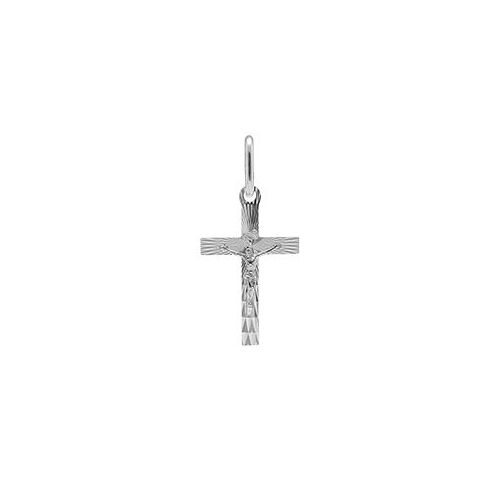 Pendentif Argent Rhodié Jésus Sur Croix Diamanté