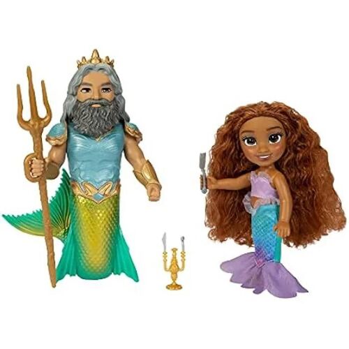 Coffret 2 Poupées Disney La Petite Sirène - Ariel et Triton avec Accessoires