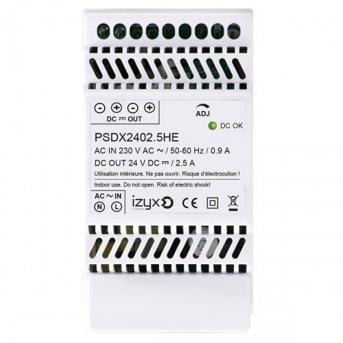 Alimentation pour rail DIN 3M 230V AC - 27,6V DC - 2,5A Izyx