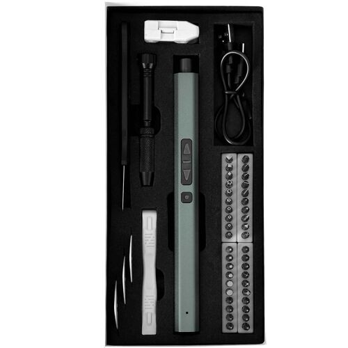 Tournevis Électrique pour Smartphones et Tablettes 49 Embouts Précis Vert