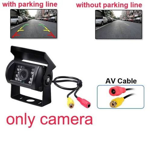 Caméra De Recul 4 Broches,Port Av Ir,Caméra De Sauvegarde Nocturne,Étanche Pour Camion/Remorque/Micros/Rv/ Lourd Interface (Av) With Parking Line