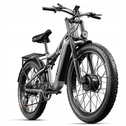 Vélo Électrique Shengmilo S600 Gris 2000w Double Moteurs 17.5ah Samsung Batterie Électrique 26 "Pouces Max 50km/H