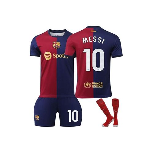 Maillot Fc Barcelone Domicile 2024/25 Messi #10 ¿ Ensemble Football 3 Pièces Adulte & Enfant