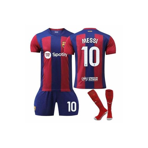 Maillot Fc Barcelone Domicile Messi #10 ¿ Tenue De Football 3 Pièces Adulte & Enfant