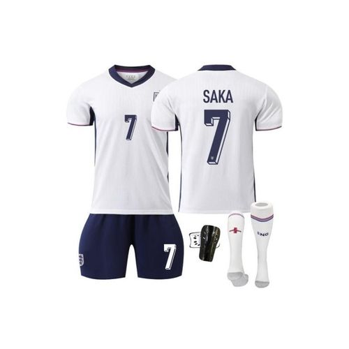 Angleterre Euro 2024/25 Domicile ¿ Maillot De Football Saka #7 Ensemble Avec Genouillères Football Adulte & Enfant
