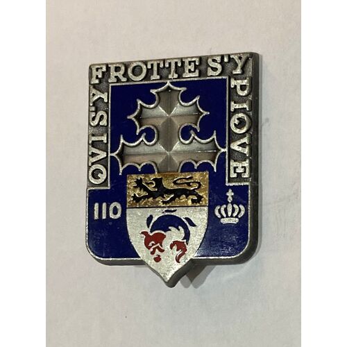 Militaria Insigne  110 Ème Régiment Infanterie " Qui S'y Frotte S'y Pique" / Arthus Bertrand Pour Les Éditions Atlas