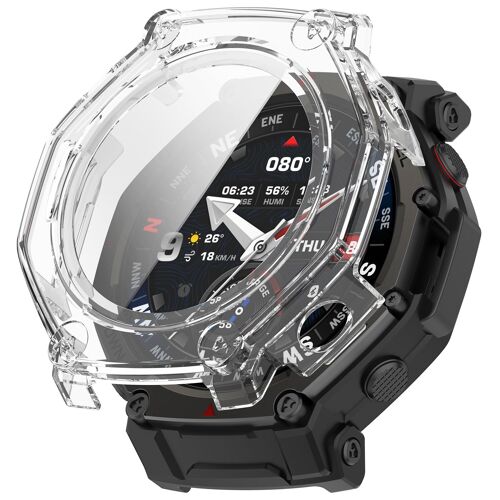 Coque De Protection Transparente En Pc Avec Protecteur D'écran En Verre Trempé Compatible Avec Amazfit T-Rex 3 Pro 48mm