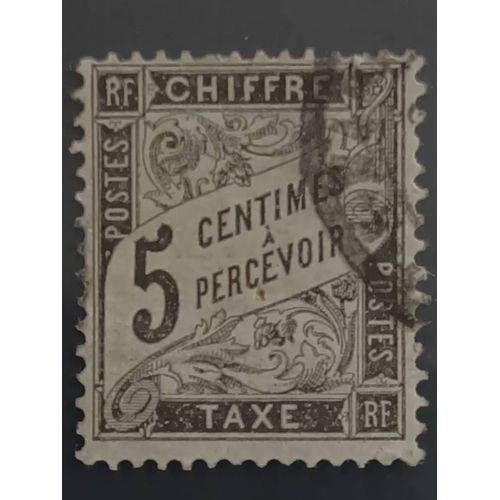 R73 - Oblitéré France Taxe N°14 - Année 1882 -- Type Duval : 5c Noir --.
