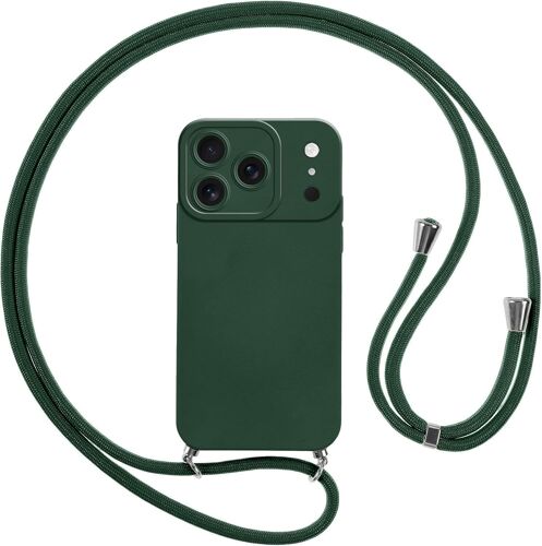 LORANKA-Coque avec Cordon pour iPhone 17 Pro Max,Protection Antichoc Collier Lanière,Étui Housse Portable Lanyard Case pour iPhone 17 Pro Max 6.9"" Arrière Givrée Anti-Traces de Doigts,Vert