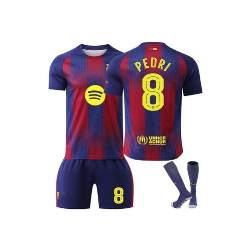 Fc Barcelone 2025/26 Uefa Domicile ¿ Maillot De Football Pedri #8 Ensemble 3 Pièces T-Shirt Short Chaussettes