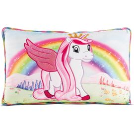 TRAHOO-coussin en peluche Lissy PONEY Licorne Tamani 43x25cm coloré - Coussin en peluche doux pour les garçons, les filles, les bébés - idéal pour la maison, la maternelle ou en déplacement - 49980