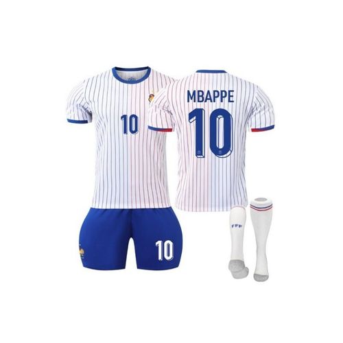 France Euro 2024/25 Extérieur ¿ Maillot De Football Mbappe #10 Ensemble 3 Pièces T-Shirt Short Chaussettes