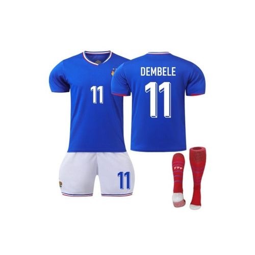 France Euro 2024/25 Domicile ¿ Maillot De Football Dembele #11 Ensemble 3 Pièces T-Shirt Short Chaussettes