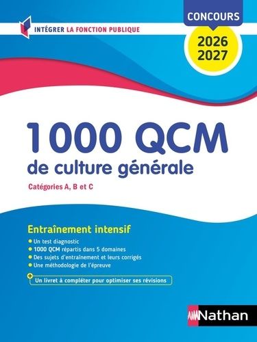 1000 Qcm De Culture Générale - Catégories A, B Et C