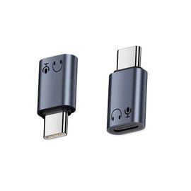 Adaptateur Lightning Femelle vers USB-C Mâle en Aluminium - Écouteurs HiFi Gris