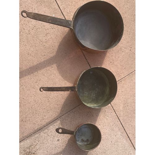 Lot De 3 Casseroles En Cuivre Anciennes 