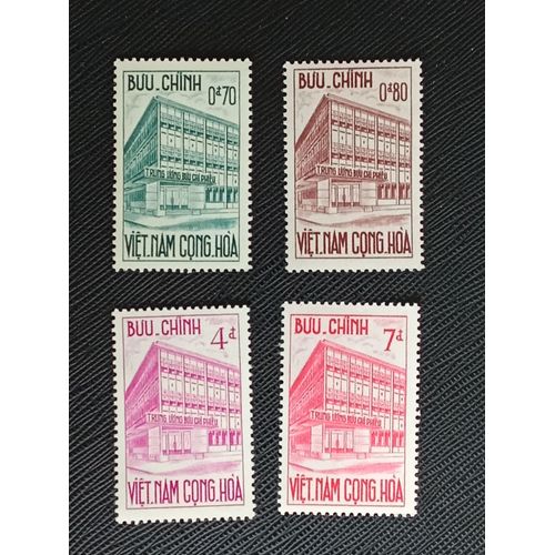 Timbre Vietnam Du Sud Y T 192 A 195 Série : Inauguration Service Chèques Postaux 1962 ( 111009 )