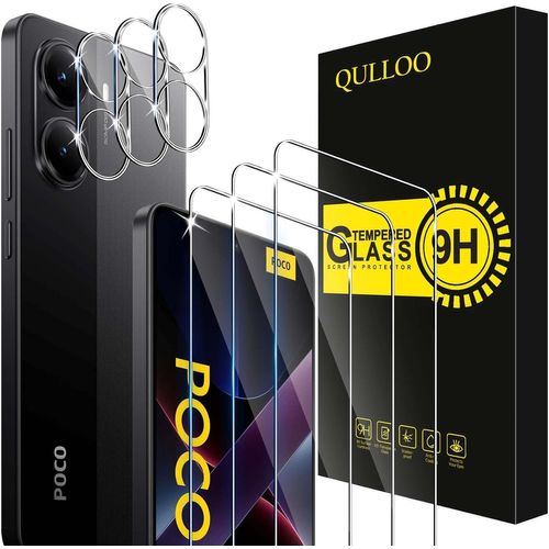 AEFJ-Verre Trempé pour Xiaomi POCO X7 Pro 5G, 3 Pièces Protecteur D'écran et 3 Pièces Caméra Arrière Protecteur, 9H Dureté Film Protection Écran HD Clarté Anti Rayures Vitre Protection