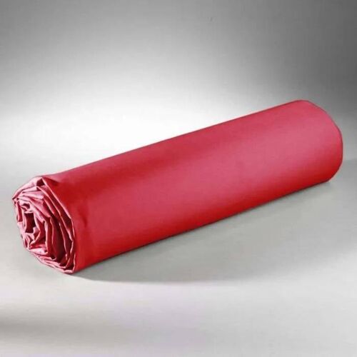 Drap Housse - Home Deco - 160x200 Cm - 100% Coton - 57 Fils/Cm² - Rouge