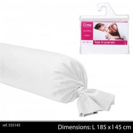 Taie De Traversin - Blanc - 45 X 185 Cm - 48% Coton - 52% Polyester - Entretien Facile
