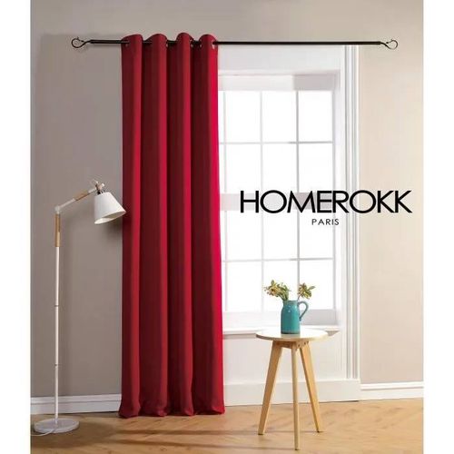 Rideau Opaque - Homerokk - 140 X 260cm - 100% Polyester - 8 ?Illets - Rouge