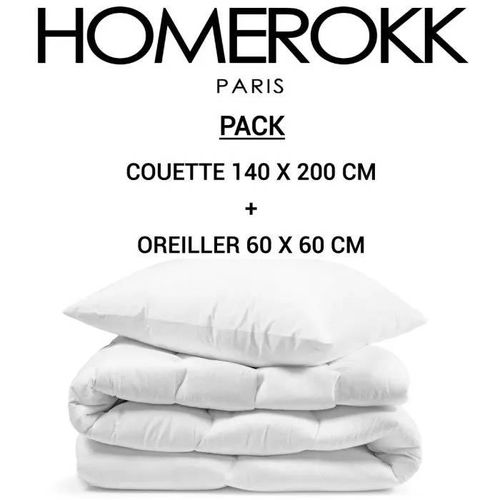 Couette - Homerokk - 1 Place - 140 X 200 Cm - 1 Oreiller 60 X 60 Cm - Microfibre 100% Polyester