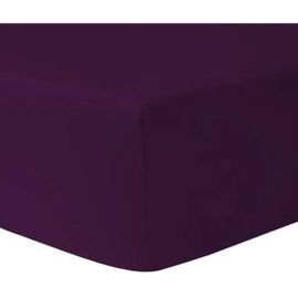 Drap Housse Prune 200 X 200 Cm 100 % Coton + Protège Matelas Imperméable 200 X 200 Cm - Homerokk