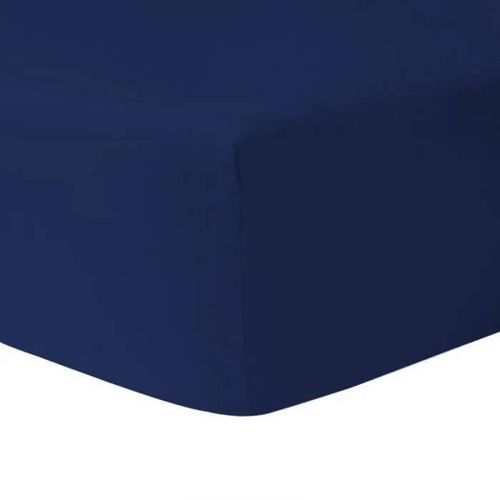 Dublanc Drap Housse 140 X 190 Cm Bleu Marine - 100 % Coton
