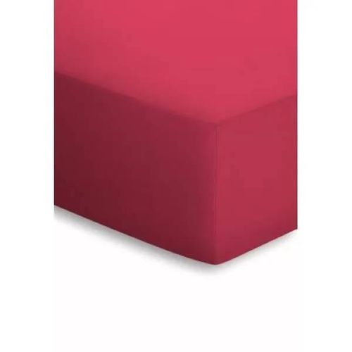 Drap Housse - Coeur De Coton - 90x190 Cm - 100% Coton - Bonnet 30 Cm - Couleur Groseille