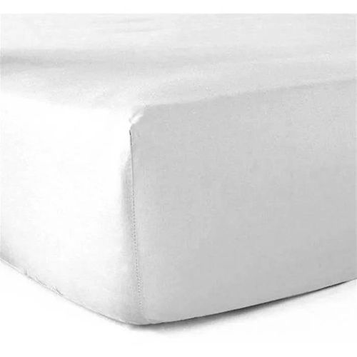 Drap Housse - Polycoton - 160x200 Cm - 57 Fils - Lavable Jusqu'à 60° - Blanc