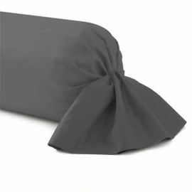 Taie De Traversin - Tcp - 45x135 Cm - 100% Coton - Anthracite - Lavable En Machine
