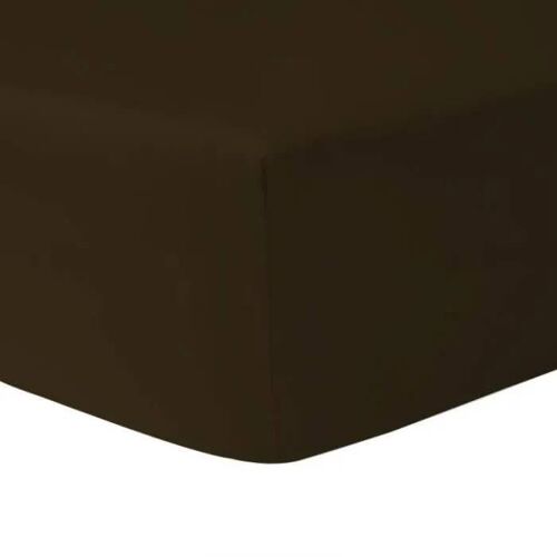 Dublanc Drap Housse 160 X 190 Cm Chocolat - 100 % Coton
