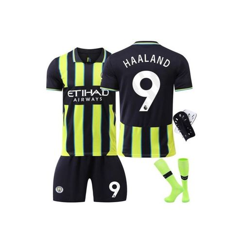 Manchester City 24/25 Maillot Extérieur Haaland #9 Ensemble Football Avec Genouillères ¿ Tenue Complète