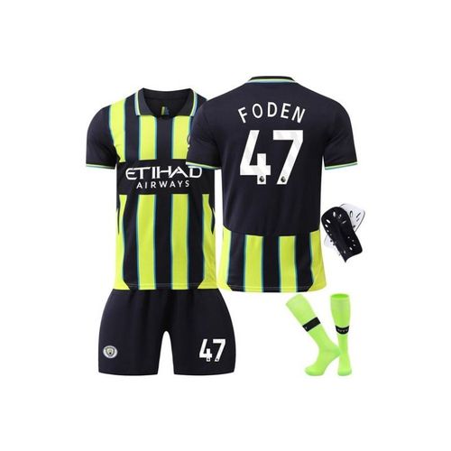 Manchester City 24/25 Maillot Extérieur Foden #47 Ensemble Football Avec Genouillères ¿ Tenue Complète