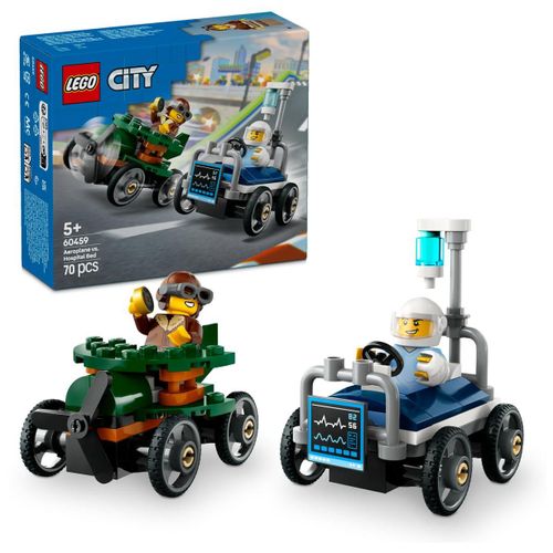 LEGO City - Pack de bolides de course : avion contre lit d'hôpital - 60459