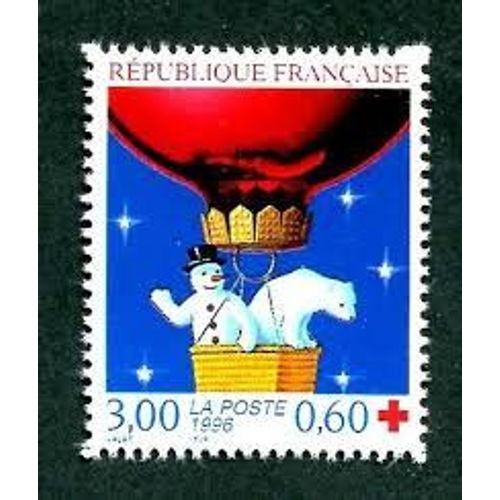 Au Profit De La Croix Rouge : Fêtes De Fin D'Année Boule De Noël Ballon Année 1996 N° 3039 Yvert Et Tellier Luxe