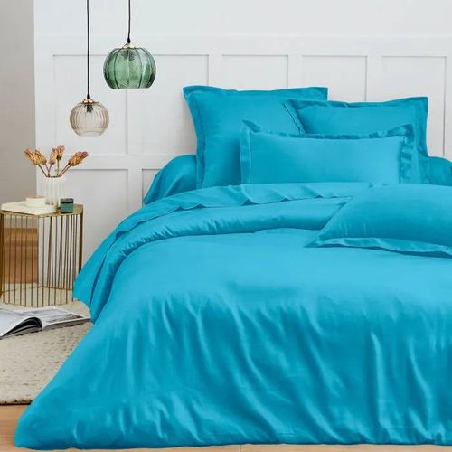 Housse De Couette 260 X 240 Cm "Prémium" Pour Lit 2 Places King Size - Prémium Cyan