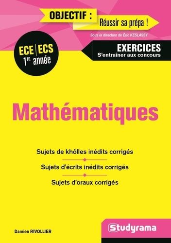 Mathématiques Ece/Ecs Première Année - Edition 2018